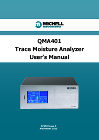 Thumbnail of document Manual - QMA401 Self-Calibration Trace Moisture Analyzer